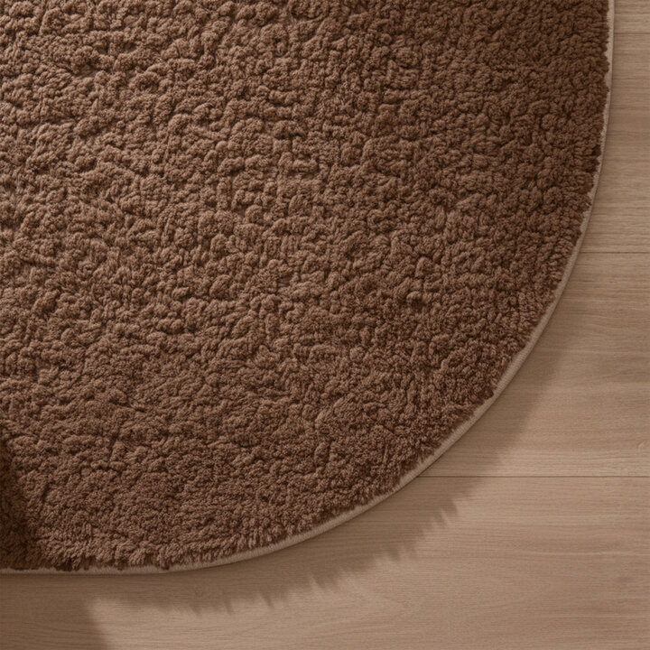 Rond fluffy vloerkleed - Bobby Bruin - 4