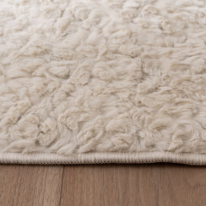 Rond fluffy vloerkleed - Bobby Wit - 5