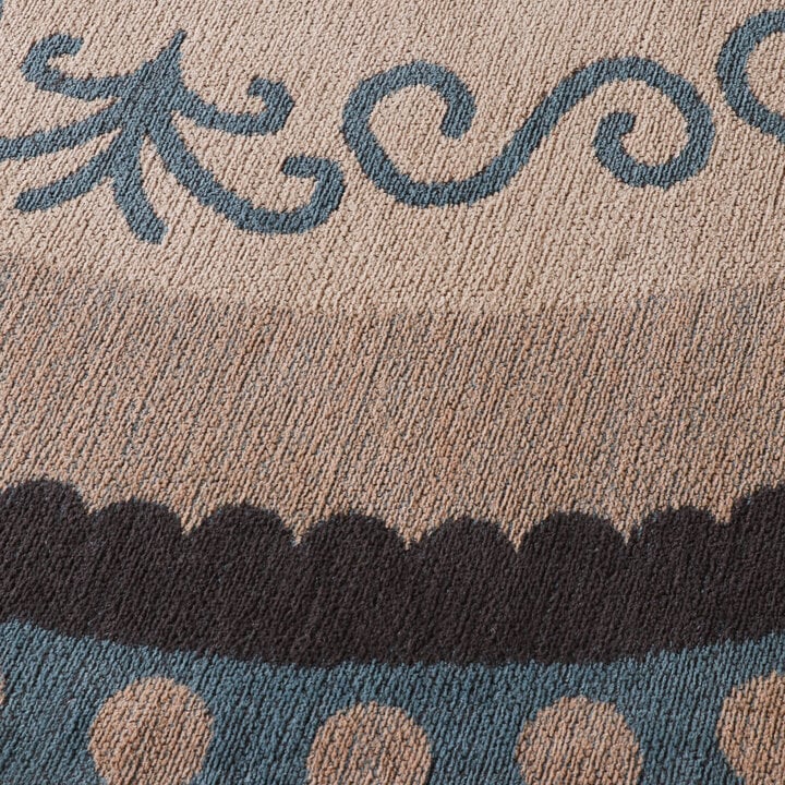 Rond katoenen vloerkleed - Nola Border Blauw - 3