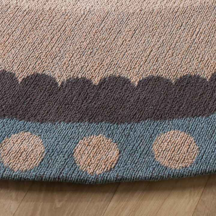 Rond katoenen vloerkleed - Nola Border Blauw - 5