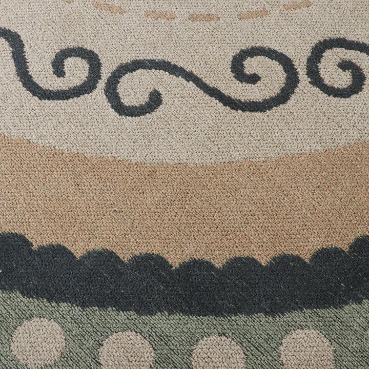 Rond katoenen vloerkleed - Nola Border Groen - 3