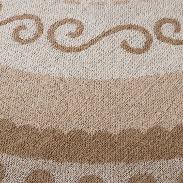 Rond katoenen vloerkleed - Nola Border Creme - 3