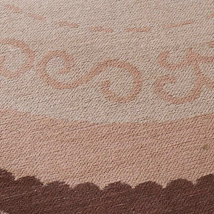 Rond katoenen vloerkleed - Nola Border Beige - 3