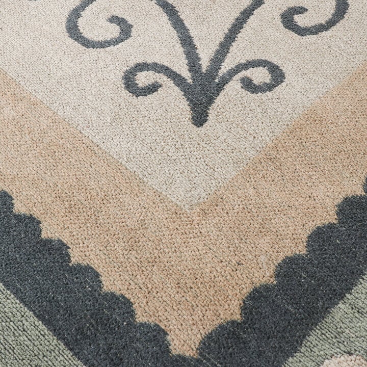 Katoenen vloerkleed - Nola Border Groen - 3