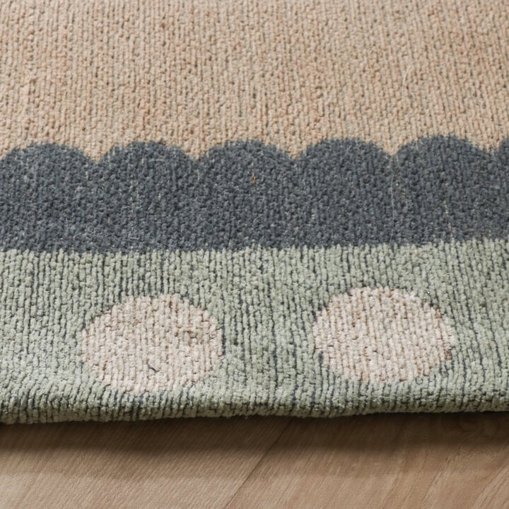 Katoenen vloerkleed - Nola Border Groen - 5