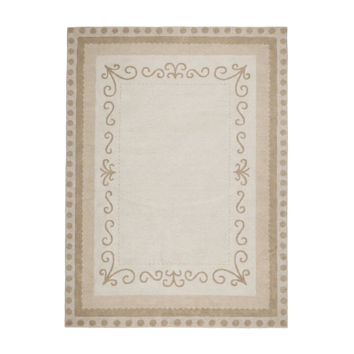 Katoenen vloerkleed - Nola Border Creme - 1