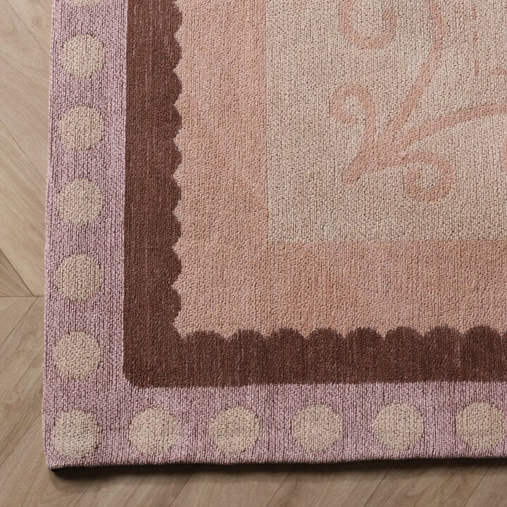 Katoenen vloerkleed - Nola Border Beige - 4
