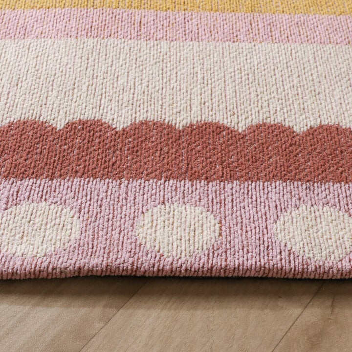 Katoenen vloerkleed - Nola Border Roze - 5
