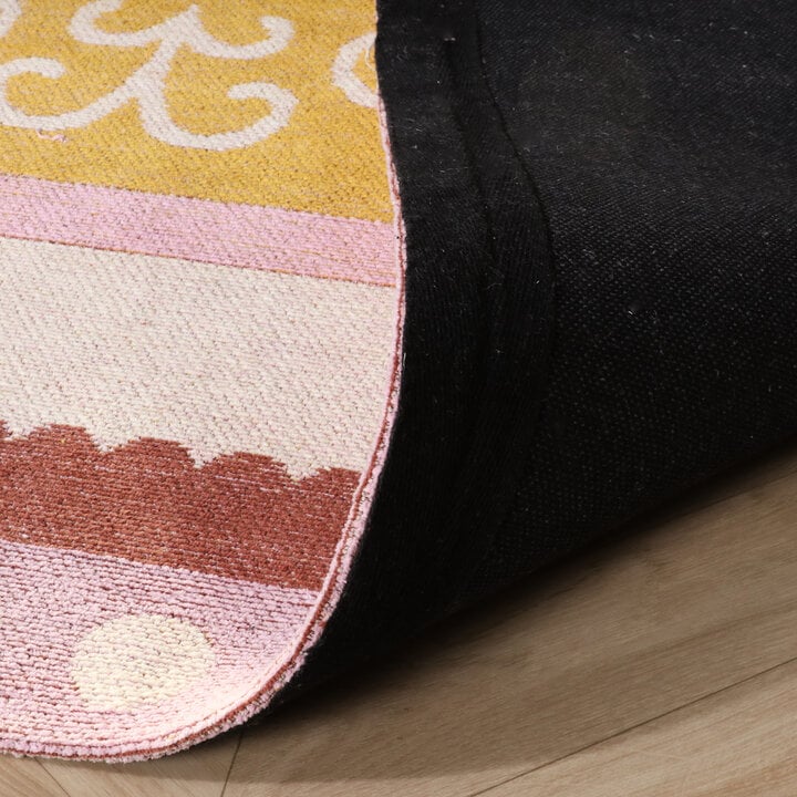 Katoenen vloerkleed - Nola Border Roze - 6