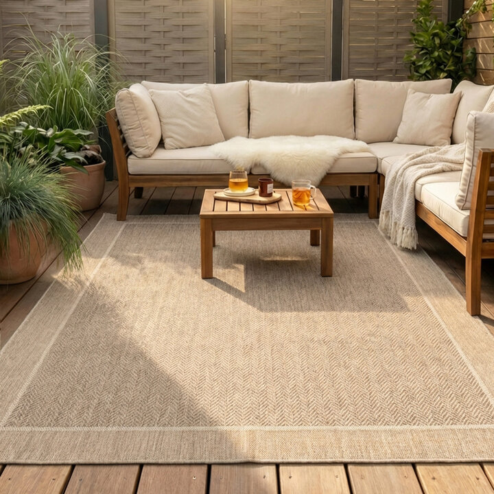 Jute buitenkleed - Fora Edge Naturel 