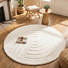 Rond hoogpolig vloerkleed - Carvy Curves Crème - thumbnail