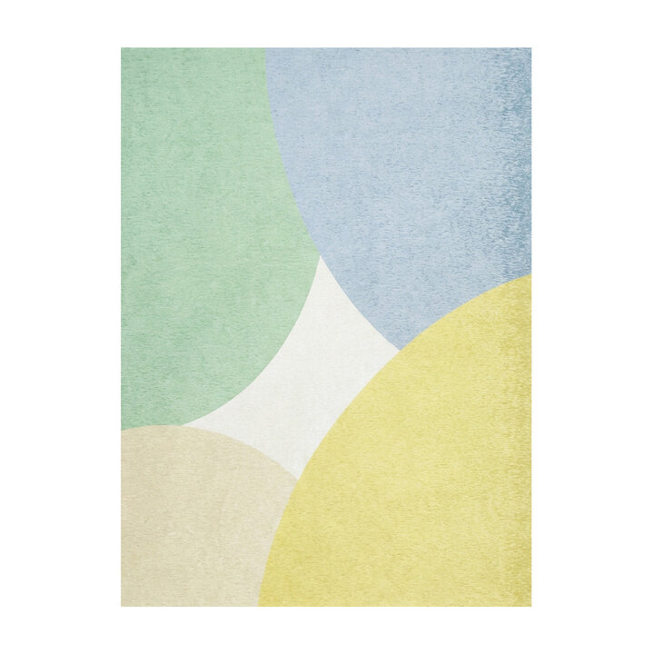 Geometrisch vloerkleed - Swing Circles Blauw/Groen - 1