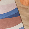 Geometrisch vloerkleed - Swing Waves Blauw/Roze - thumbnail 2