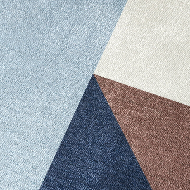 Geometrisch vloerkleed - Swing Shapes Blauw/Bruin - 3