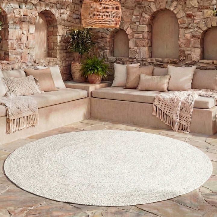 Rond binnen- & buitenkleed - Bali Wit