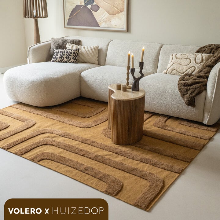 Wollen vloerkleed - Judith Lines Bruin