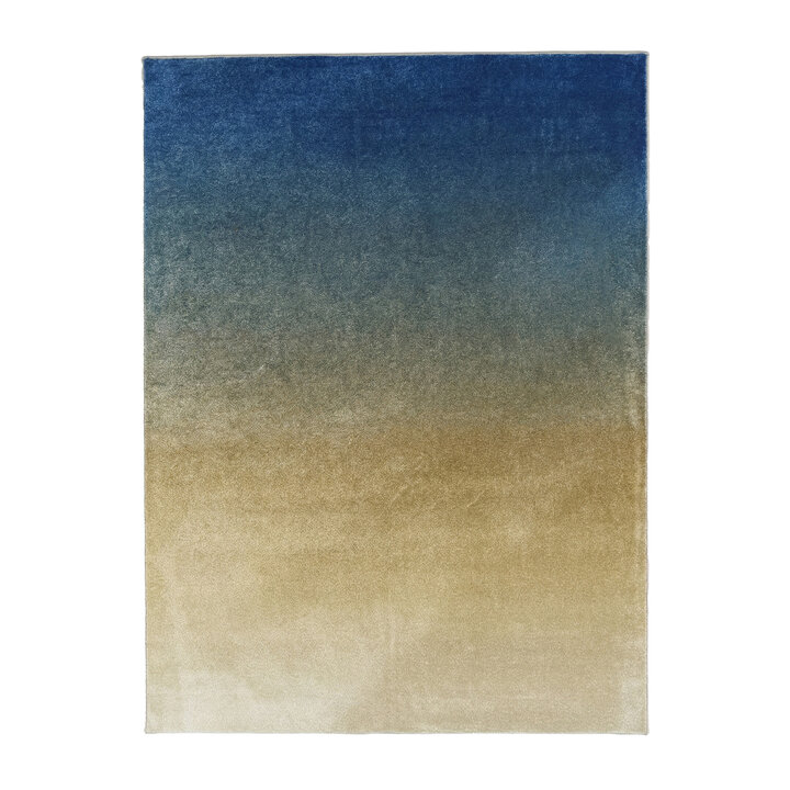 Abstract vloerkleed - Mellow Blauw/Geel - 1