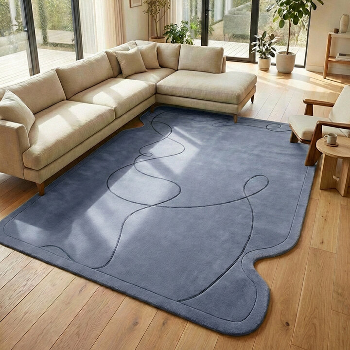 Organisch vloerkleed - Elodie Blauw