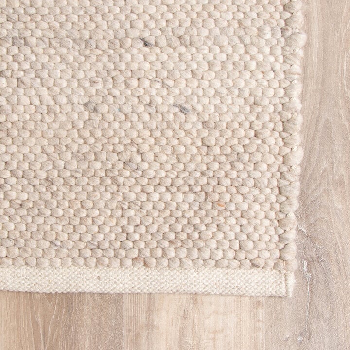 Vierkant wollen vloerkleed - Feline Wit/Gemeleerd - 3