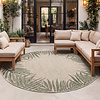 Rond buiten vloerkleed - Tiga Edge Groen  - thumbnail