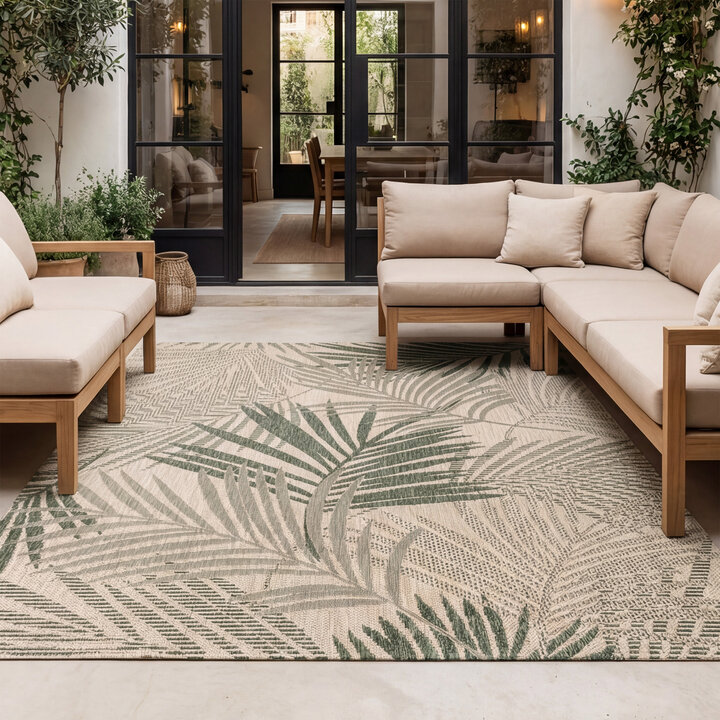 Buiten vloerkleed - Tiga Palm Groen 