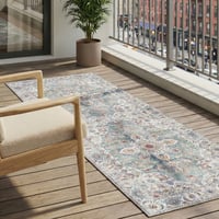 Wasbare loper - Domingo Mandala Olijfgroen