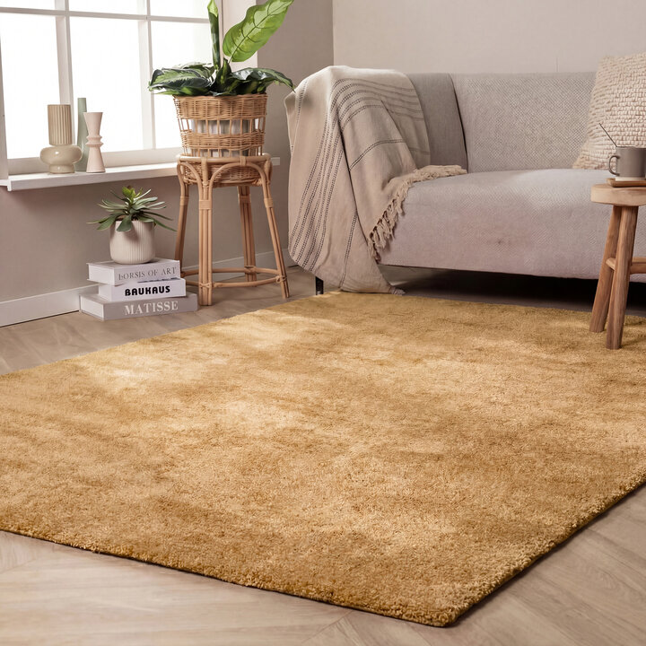 Wasbaar vloerkleed - Clean Okergeel