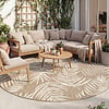 Rond buitenkleed - Malta Leaves Naturel - thumbnail