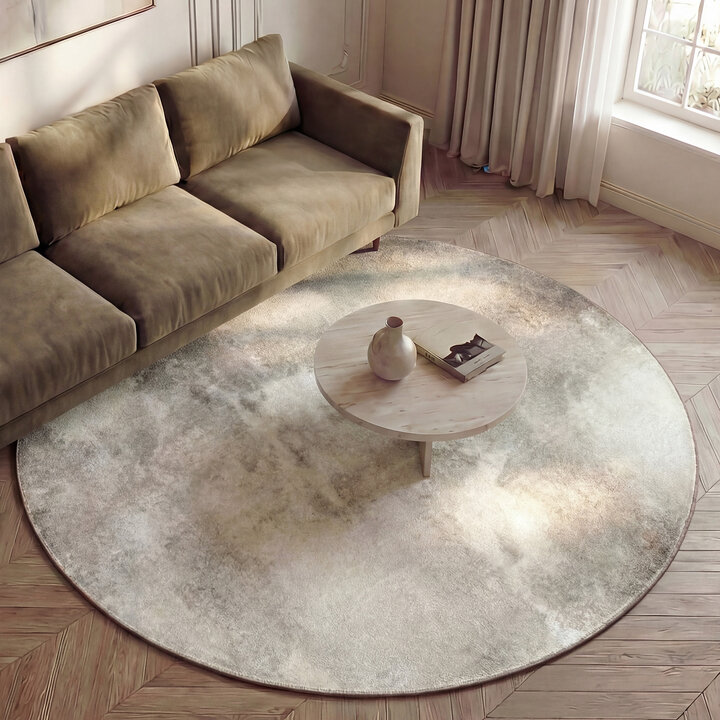 Rond design vloerkleed - Lunara Taupe