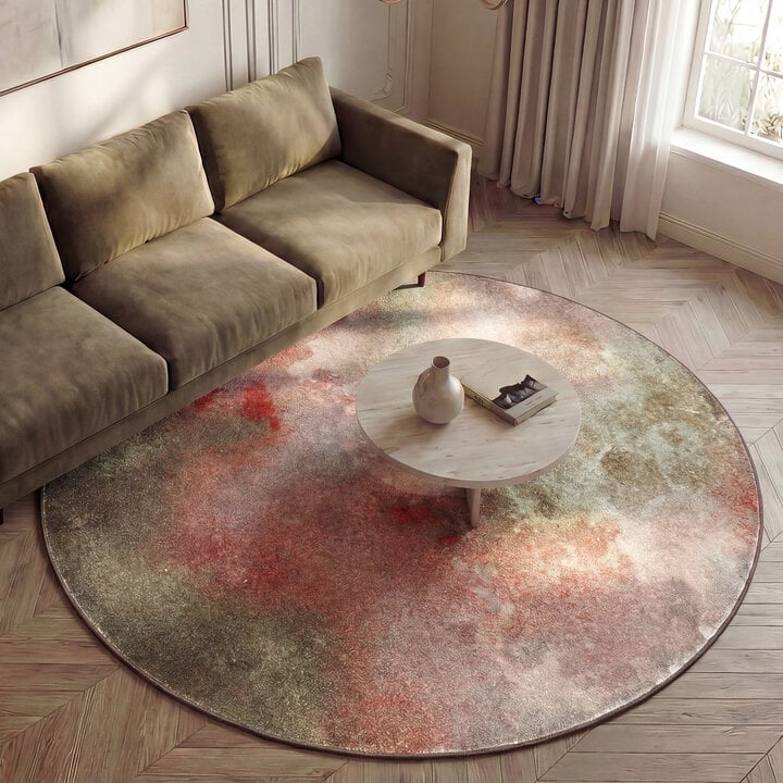 Rond design vloerkleed - Lunara Rood