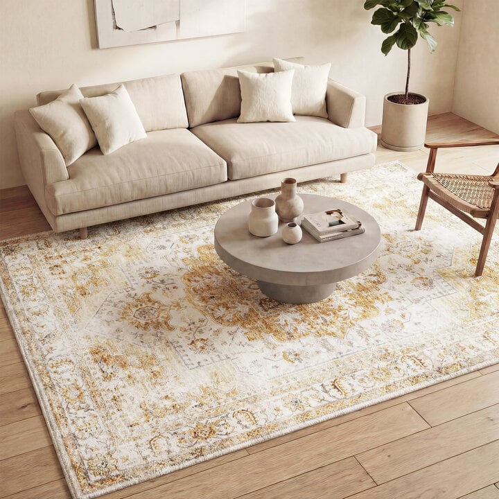 Vintage vloerkleed - Lago Geel