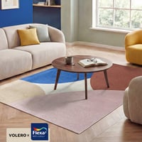 Geometrisch vloerkleed - Swing Circles Blauw/Roze