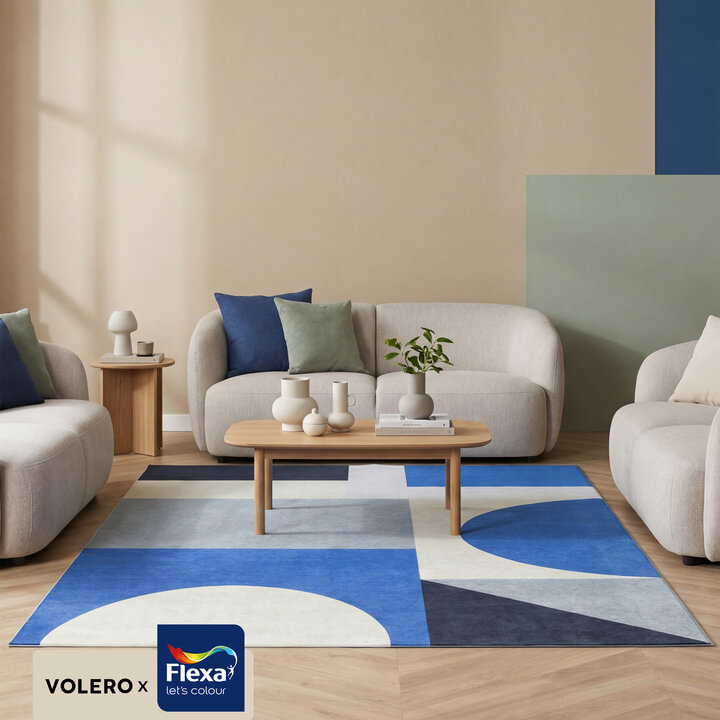 Geometrisch vloerkleed - Swing Shapes Blauw