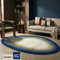 Organisch vloerkleed - Mellow Blauw/Geel