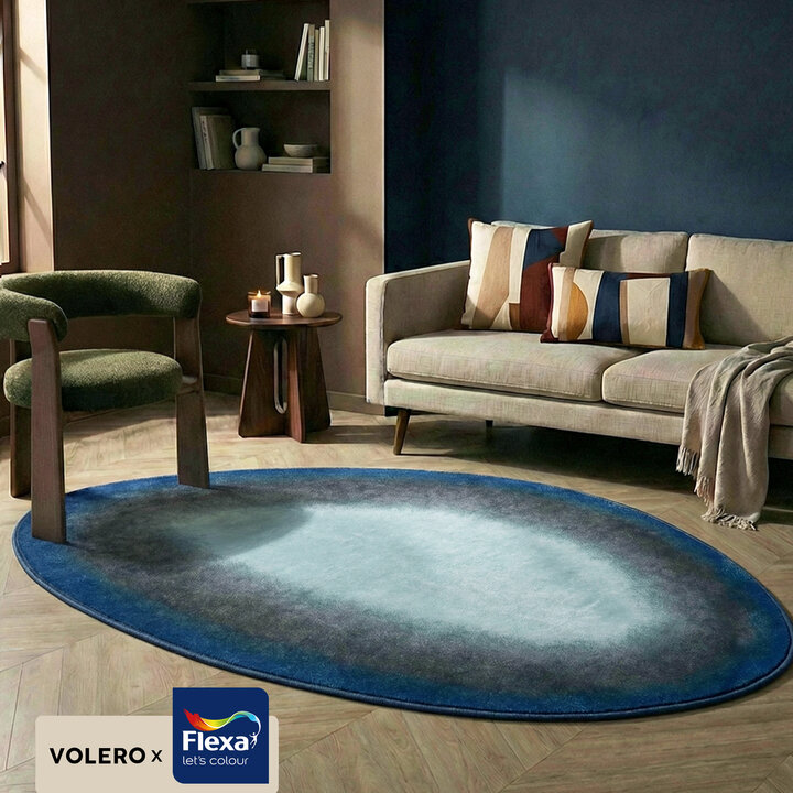 Organisch vloerkleed - Mellow Blauw