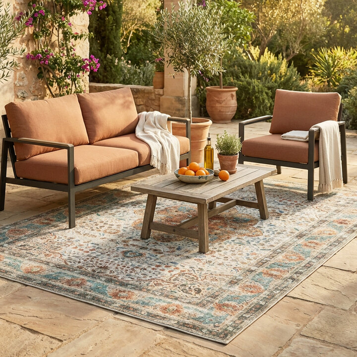 Binnen- en buitenkleed - Kairo Medaillon Creme/Meerkleurig 