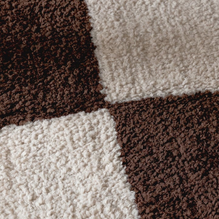 Checkerboard vloerkleed - Blox Fringe Bruin - 3