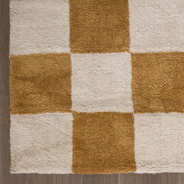 Checkerboard vloerkleed - Blox Okergeel - 4