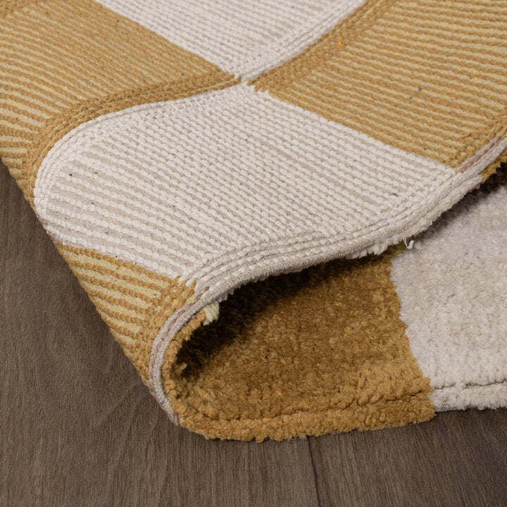 Checkerboard vloerkleed - Blox Okergeel - 6