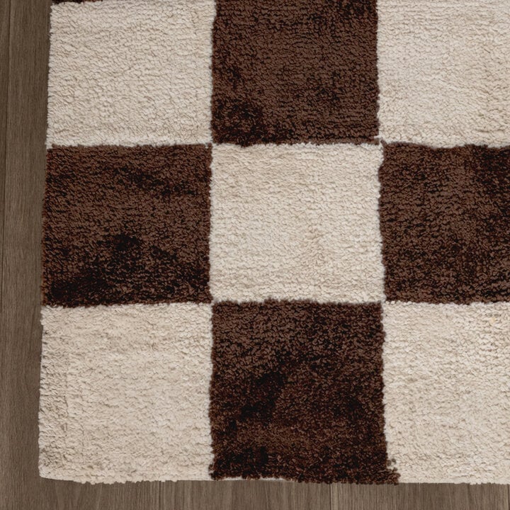 Checkerboard vloerkleed - Blox Bruin - 4