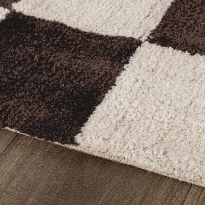 Checkerboard vloerkleed - Blox Bruin - 5