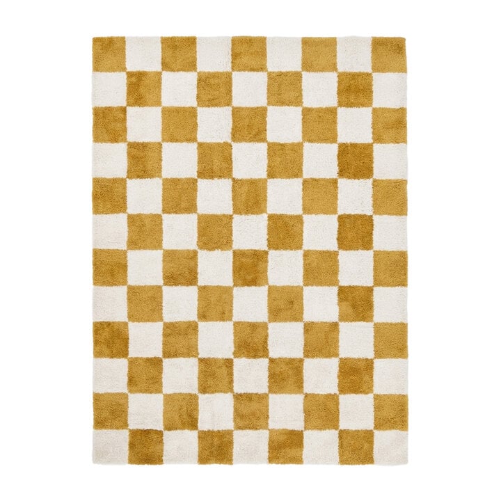 Checkerboard vloerkleed - Blox Okergeel - 1