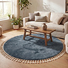 Rond hoogpolig vloerkleed - Lofty Fringe Blauw - thumbnail