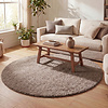 Rond hoogpolig vloerkleed - Lofty Taupe - thumbnail