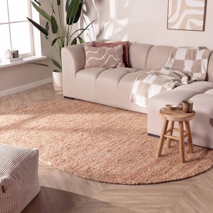 Ovaal wollen vloerkleed - Feline Terracotta 