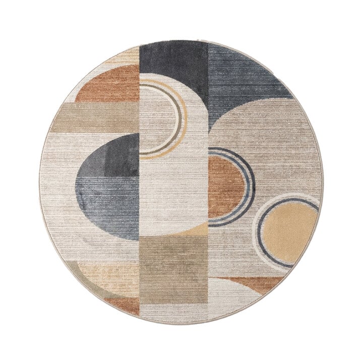 Rond wasbaar vloerkleed - Misha Blocks Multicolor - 1
