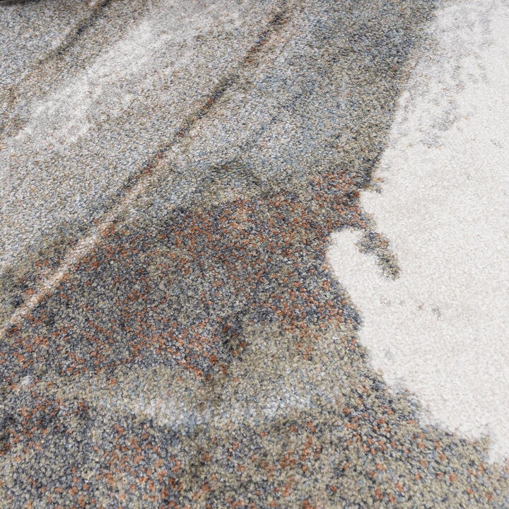 Rond wasbaar vloerkleed - Misha Lines Creme/Grijs - 3