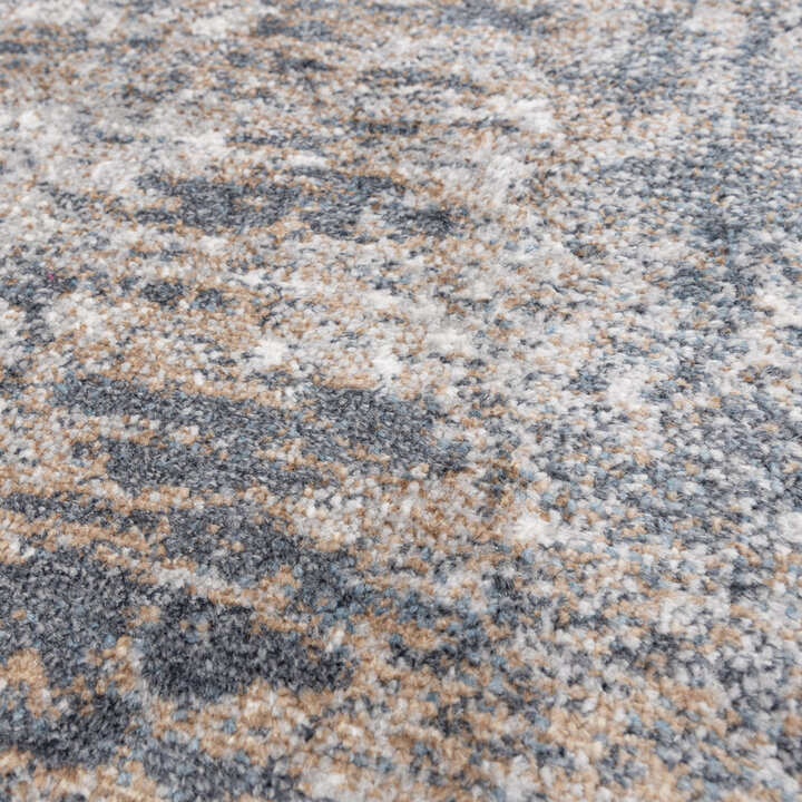 Rond wasbaar vloerkleed - Misha Grunge Creme/Grijs - 3