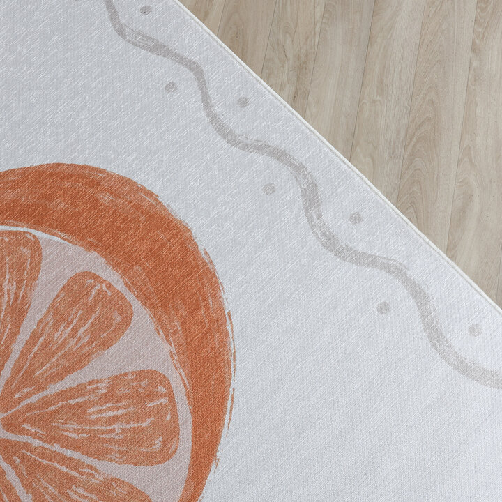 Wasbaar kindervloerkleed - Mick Sinaasappel Oranje - 2