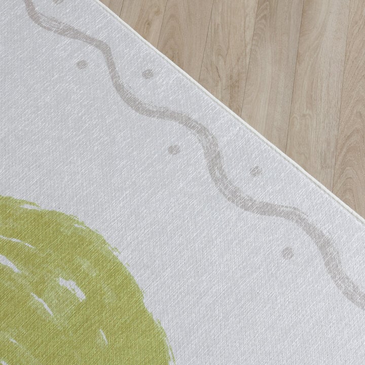 Wasbaar kindervloerkleed - Mick Limoen Groen - 2